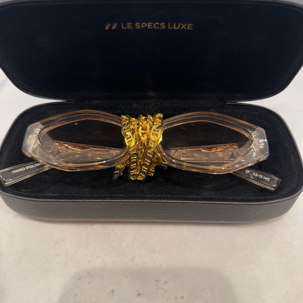 Le Specs Luxe Petit Panther Gold and Clear Women's Glasses